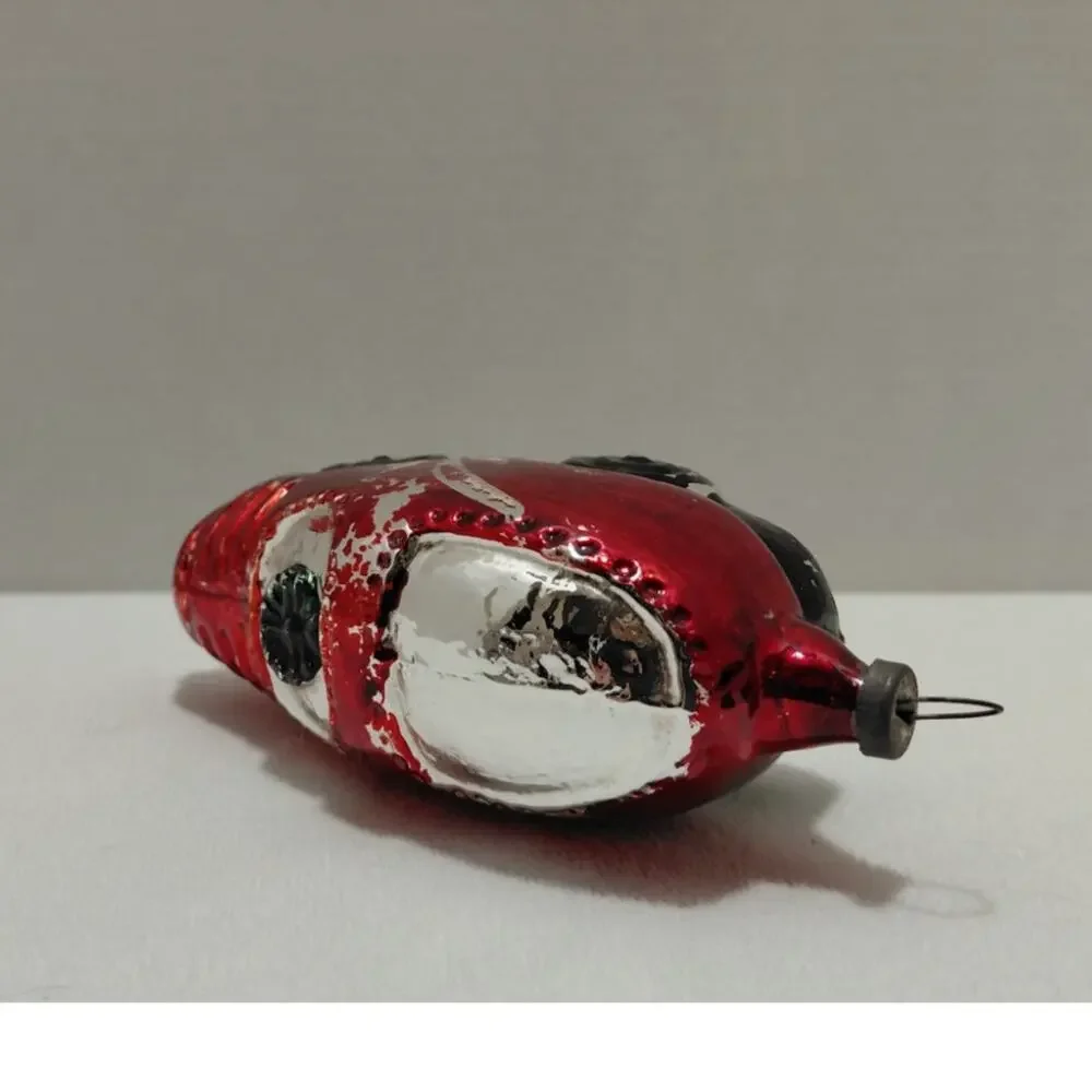 Vintage Christmas Tree Ornament Blown Glass Red Car Made in Japan